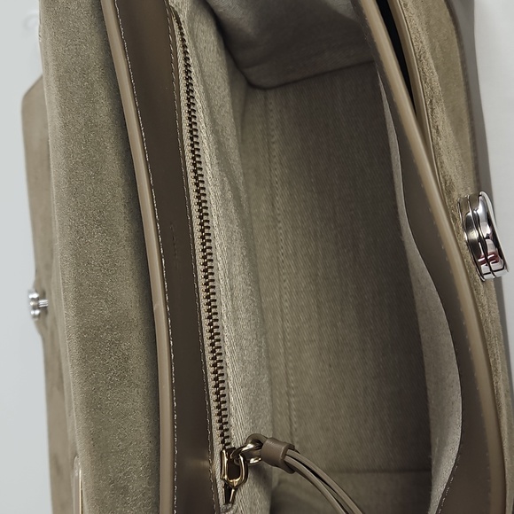NEW $2250 Chloé Tess Suede & Leather Small Day Bag in Army Green - Picture 12 of 16